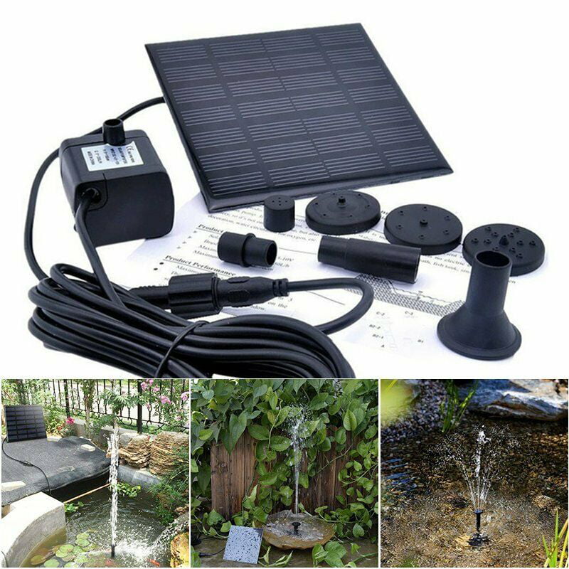 180 L/H Solar Power Fountain Water Pump Panel Pond Pool Submersible Watering Kit 