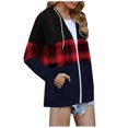 thumbnail image 2 of Pntutb mujeres Casual manga larga bolsillo suelto estampado cremallera medio y largo tops sudaderas con capucha blusa de mujer Pntutb Pntutb-832, 2 of 6