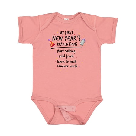 

Inktastic My First New Year s Resolutions Gift Baby Boy or Baby Girl Bodysuit