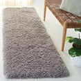 thumbnail image 3 of SAFAVIEH Arctic Giselle Solid Polyester Shag Runner Rug, Grey, 2'3" x 6' Runner, 3 of 9