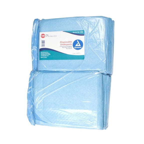 Dynarex Underpad 23 X 24 Inch Disposable Fluff Light Absorbency, 1342 - Case of 200