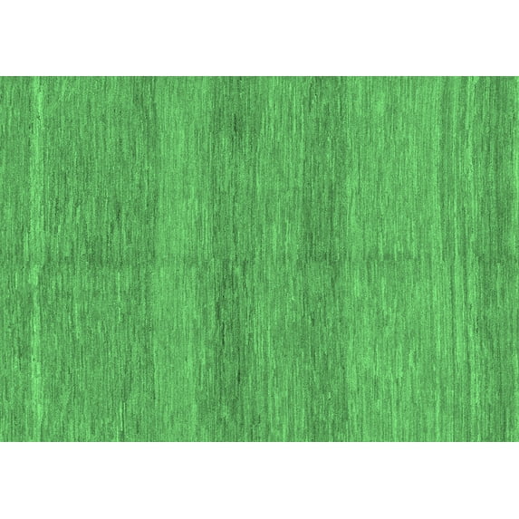 Ahgly Company Indoor Rectangle Abstract Emerald Green Modern Area Rugs, 5' x 7'