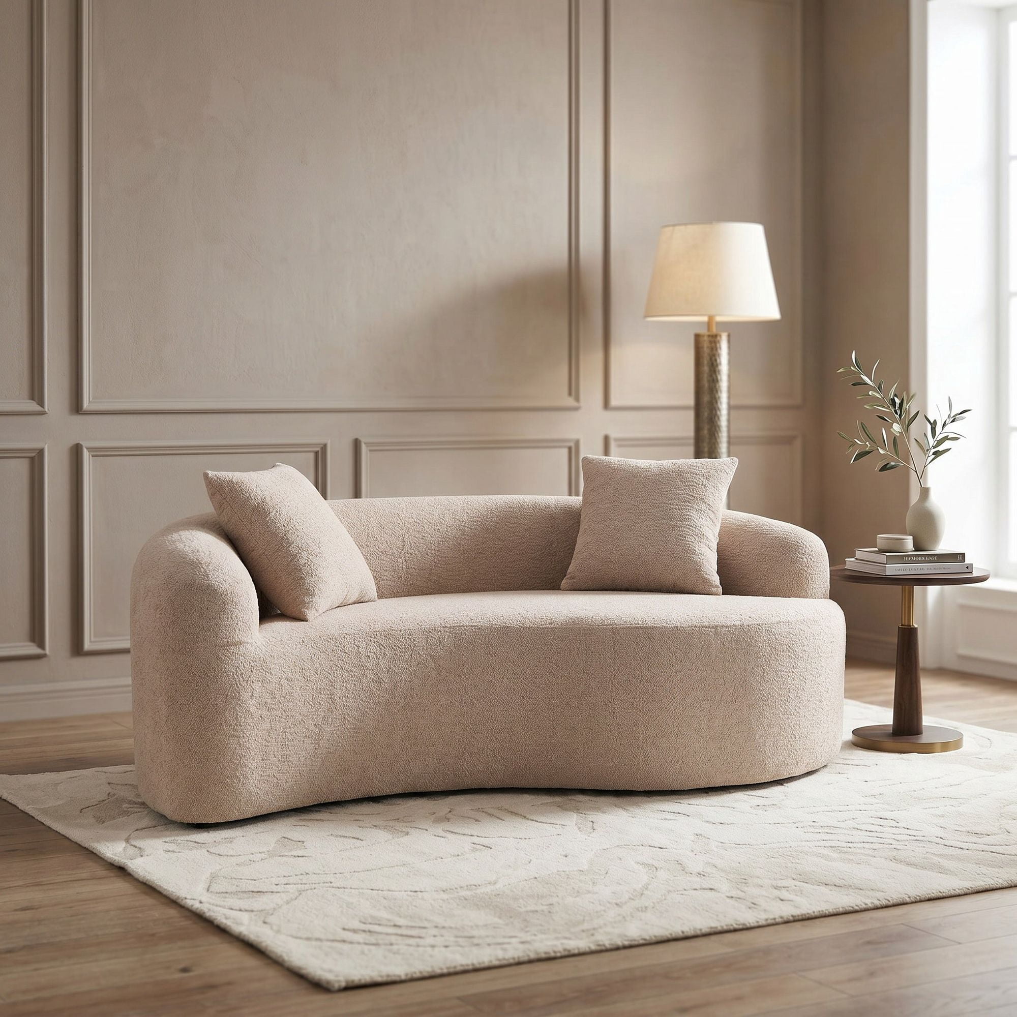 Sailvan S-Curved Chenille Sofa Loveseat, Dual-Depth, No Assembly, Compact for Small Spaces