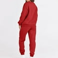 thumbnail image 5 of Scyoekwg Womens Two Piece Sets Fall Outfits Round Neck Long Sleeve Sweatshirt Jogger Sweatpant Matching Outfits Two Piece Set Fashion Casual Tracksuit (Red,L), 5 of 6