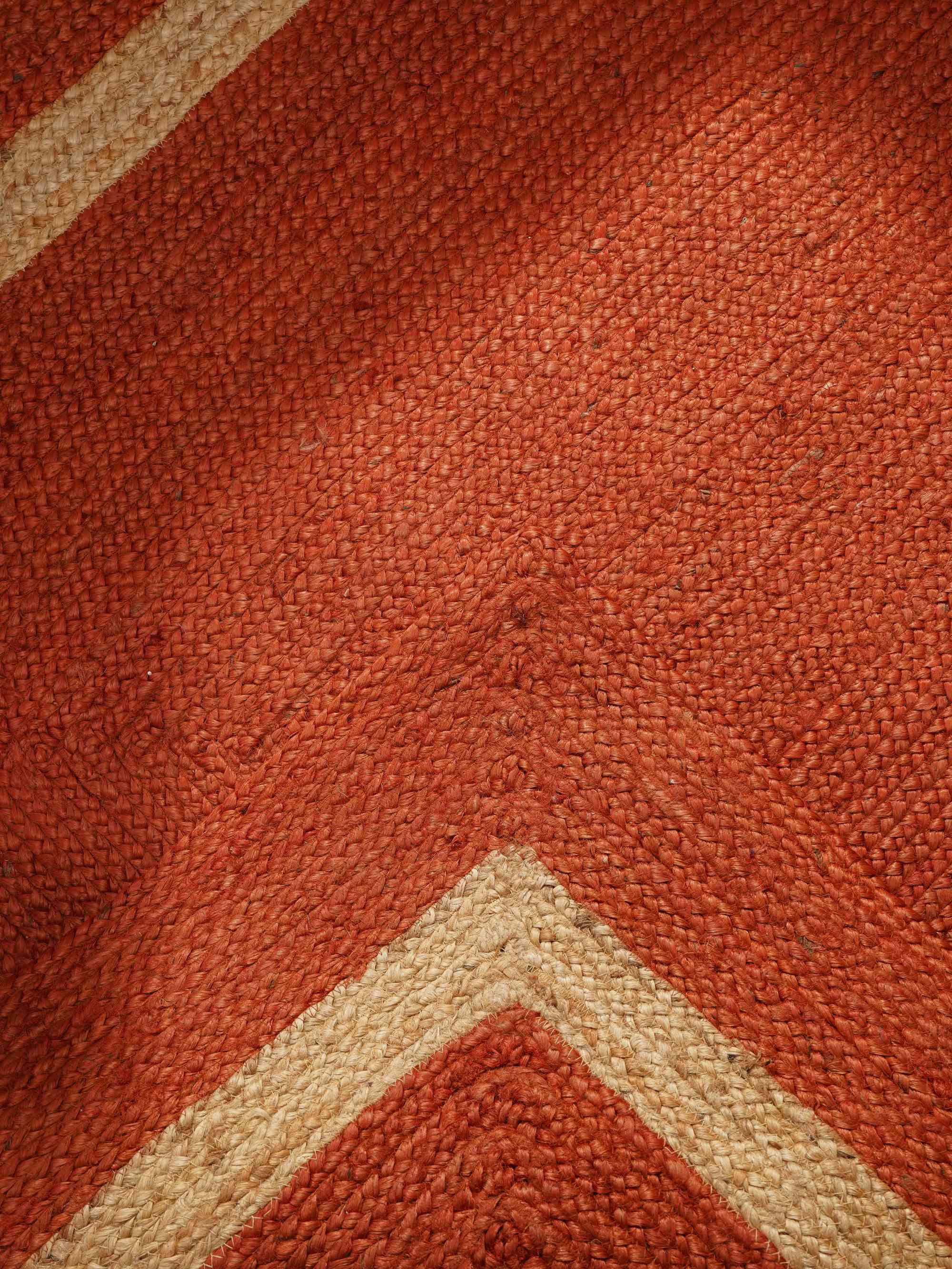 HAND WOVEN JUTE ECO-FRIENDLY AREA RUGS - 4'x6', Rectangle, Orange, High Pile, Natural Fiber, Handmade Area Rugs for Living Room, Bed Room (J00025)
