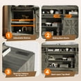 thumbnail image 5 of TV Stand for 75 Inch TVs, Media Console with Power Outlets, Sliding Barn Doors & Adjustable Shelves, 66 Inch Wide Entertainment Center,Oak, 5 of 7