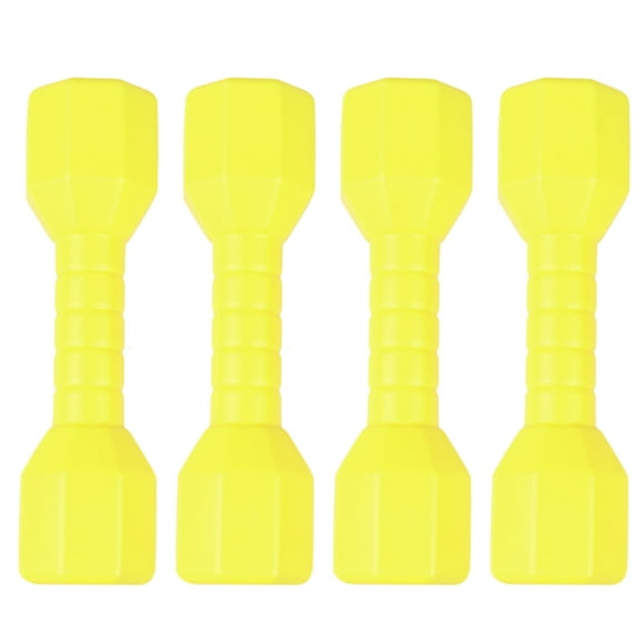 EeaseMX 4 mancuernas octogonales para niños, equipo de fitness de plástico para exteriores, herramienta de baile para niños, juguete de ejercicio (amarillo)