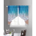 thumbnail image 3 of Blue Coastal Swag Valances for Windows, Summer Beach Seaside Ocean Nautical Rod Pocket Sheer Valances for Small Windows, Swag Toppers Light Filtering for Kitchen Living Room 2 Panels 36''x36'', 3 of 6