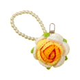thumbnail image 1 of Llavero con colgante de rosa tejido a mano, llavero con flores para San Valentín Amarillo degradado, 1 of 9