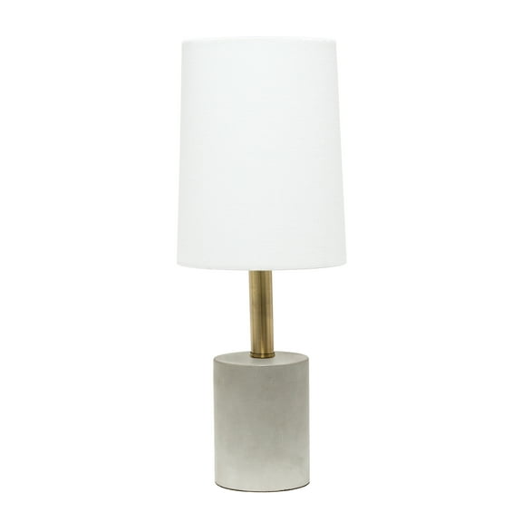Elegant Designs Cement Table Lamp with Antique Brass Detail