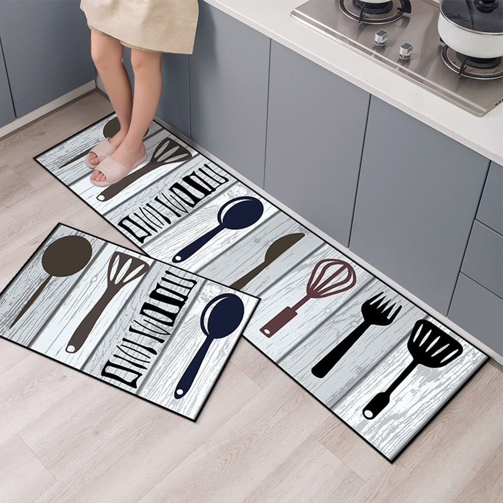 QIFEI Anti-Oil Kitchen Mat, Waterproof Non-Slip Kitchen Mats and Rugs PVC  Comfort Foam Rug for Kitchen, Floor Home, Office, Sink, Laundry 