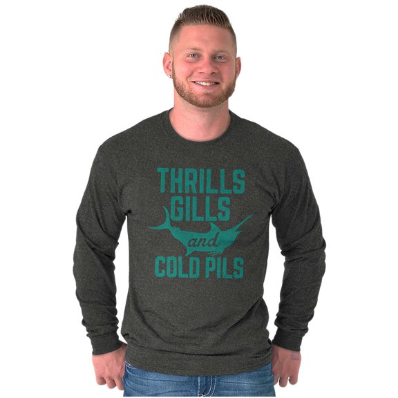 Fishing Beer Drinkers Funny Joke Cool Long Sleeve TShirt Men Women Brisco Brands 2X