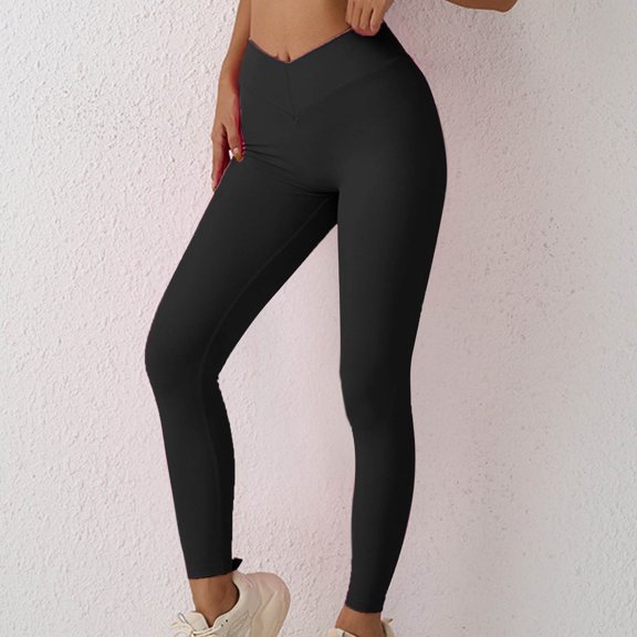 Womens Leggings Fashion Casual Women Printed Gradient Span Ladies High Waist Wide Leg Trousers Yoga Pants Long Pants Pants for Women Black M
