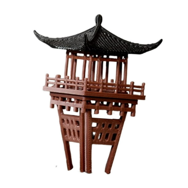Miniatura de una estatua del Pabellón Chino. Adorno práctico para microambientes. L