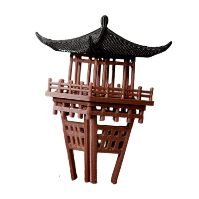 Estatua de pabellón chino en miniatura, microadorno paisajístico tradicional en miniatura L