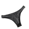 thumbnail image 2 of Miluxas Men's Low Waist Ice Silk Solid Color Brief Panties Breathable Thin Bikini Briefs Underwear Black 8(XL), 2 of 3