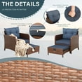 thumbnail image 4 of PAOLFOX 5 Piece Patio Wicker Furniture Set with Ottomans,Dark Blue, 4 of 8