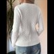 thumbnail image 5 of Suéter de Punto de Larga para Mujer, Jersey Ajustado con Cuello en V, Ropa Informal de Negocios para Otoño S, 5 of 7