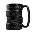 thumbnail image 1 of Taza de Cerámica en Forma de Llantas Apiladas Negras HappyWare Llantas Apiladas, 1 of 3