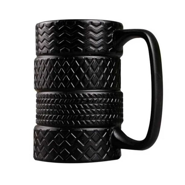 Taza de Cerámica en Forma de Llantas Apiladas Negras HappyWare Llantas Apiladas