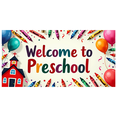 thumbnail image 1 of Welcome to Preschool Banner Backdrop Colorful Decorations for Classroom Kid's Party Event Supplies School Props Background Party, 1 of 4