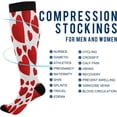 thumbnail image 4 of GZHJMY 1 Pair Lovely Love Heart Compression Socks for Women Men, Knee High Stockings for Athletic Sports,Running,Travel, 4 of 7