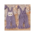 thumbnail image 3 of Aojekbee Baby Girl Summer Overalls Casual Bear Embroidery Sleeveless Flared Romper Jumpsuit and Headband Set Cute Fashion Clothes, 3 of 10
