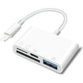 thumbnail image 1 of SD Card Reader for iPhone Lightning to 4 in 1 USB Camera Adapter Compatible OTG Micro SD TF Memory Card Reader for iPad with Charging Port, 1 of 7