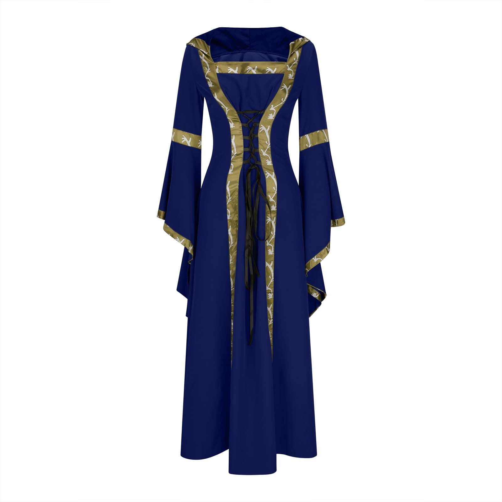 Hvot&aat Women Medieval Renaissance Dress Victorian Long Dress Costume Halloween Cosplay Retro Gowns