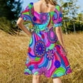 thumbnail image 3 of Robe Hippie Groovy Flower Power Cool Ts Robes Été Élégante Robe de Plage Robes de Danse, 3 of 4