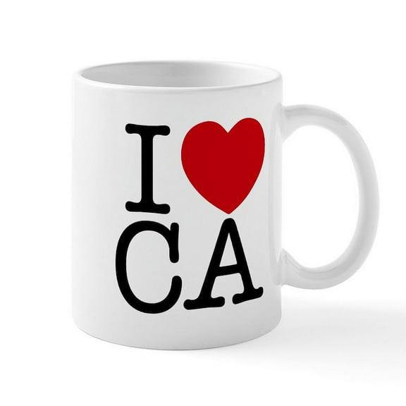 CafePress - I Heart California Mug - 11 oz Ceramic Mug - Novelty Coffee Tea Cup
