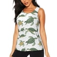 thumbnail image 2 of Picia Cute Turtle Pattern Women's Workout Tank Top,Breathable Activewear,Slim Fit Athletic Top,Versatile Workout Moisture-wicking top-X-Large, 2 of 9