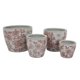 thumbnail image 1 of Conjunto de Macetas Benzara Kerry 4 Piezas, Cerámica Blanca con Flores Rosas, 1 of 5