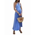 thumbnail image 3 of Women'S Maxi Summer Dresses Halter High Waist Corset Dresses for Women Casual Dress for Vacation Blue S, 3 of 9