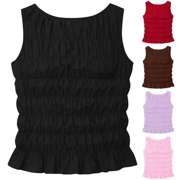 TrendOFT Summer Womens Tank Tops Casual Sleeveless Cami Shirt Loose Fit Square Neck Tank Top Black L