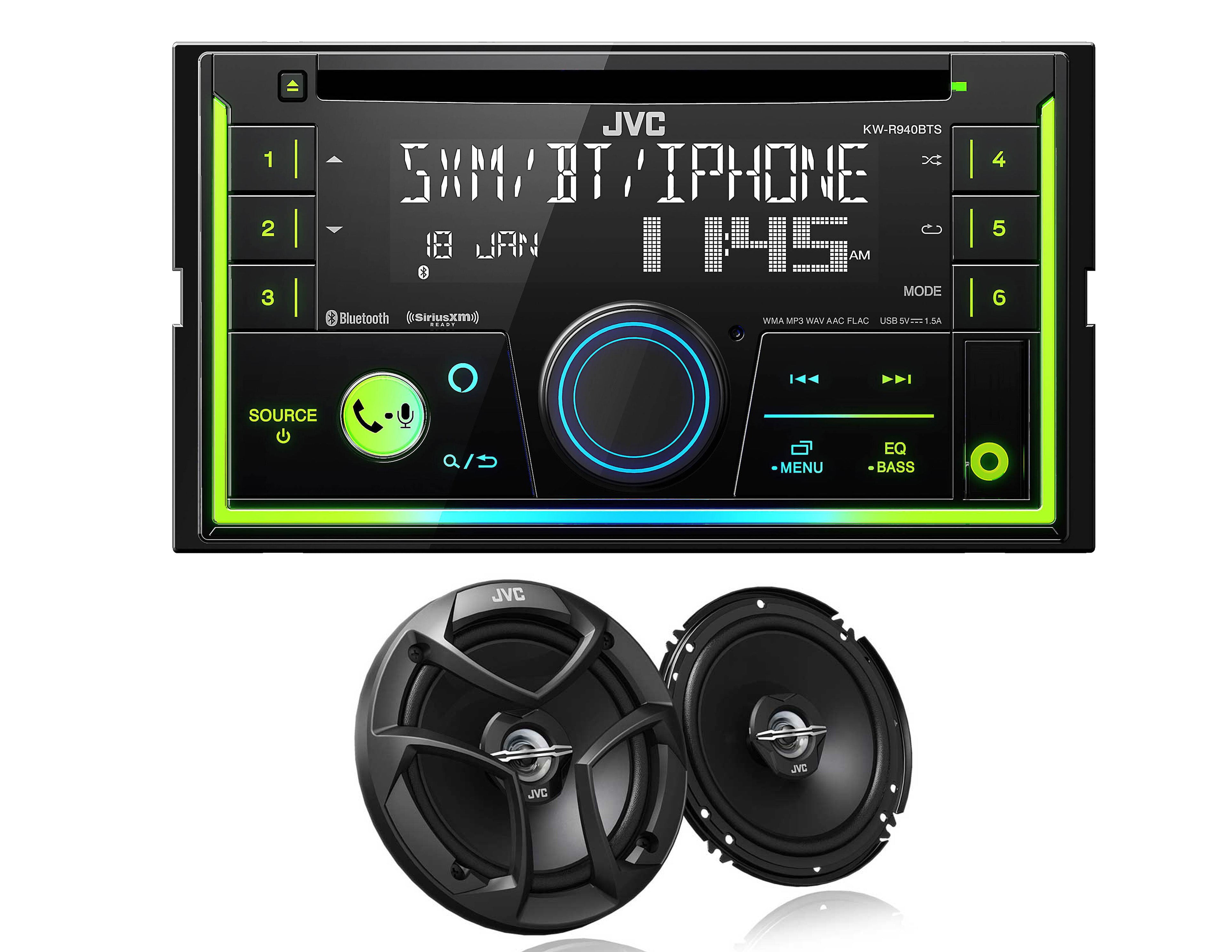 JVC KWR940BTS Double DIN Bluetooth Stereo Receiver with Builtin Alexa