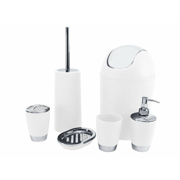 Juego De Baño De 6 Piezas, Contenedor De Accesorios, Dispensador De Jabonera, Vaso, Soporte Para Cepillo De Dientes Sweethay HA025662-02
