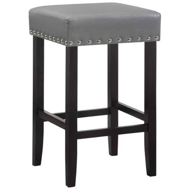 Backless Counter Stool In Espresso Gray, Gray Backless Counter Stools