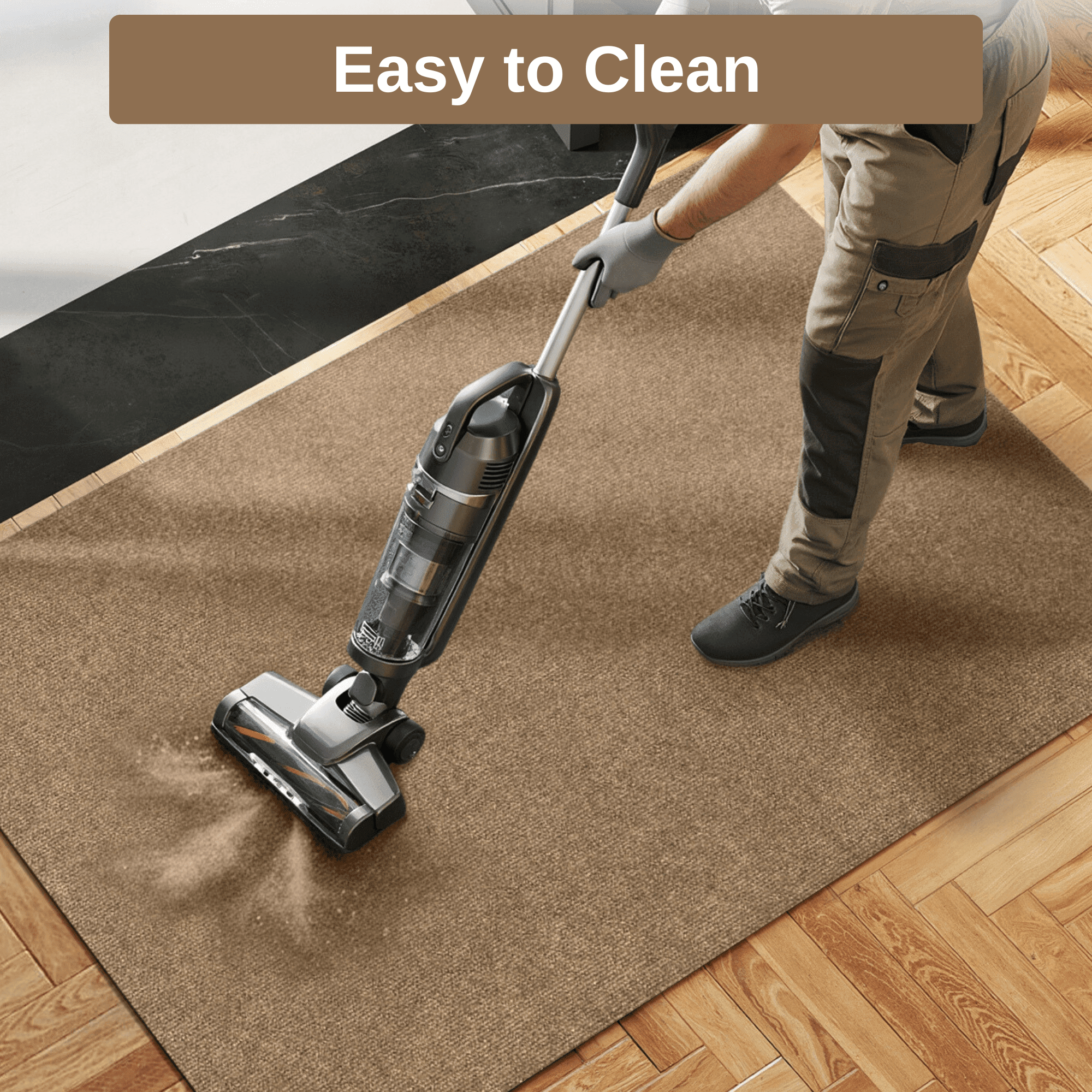 OVYEOFR 3' x 5' Outdoor Mat, Non Slip Large Doormat Entry Rug, Indoor Front Door Mats for Entrance, Brown