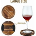 thumbnail image 2 of FLINT - Wooden Coasters For Drinks - Natural Wood Drink Coaster Set 4, Brown, 2 of 6