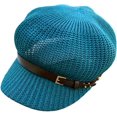 thumbnail image 3 of CoCopeaunts Newsboy Cap Summer Women Knit Mesh Breathable Baker Boy Painter Hat Adjustable Belt Pure Color Shade Beret Hat, 3 of 7