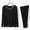 Black, variant on Swuxness Men 2 Piece Set Pajama Long Sleeve Crew Neck Top Straight Pants Solid Color Warm Homewear