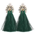 thumbnail image 2 of Pendientes de Aleación con Forma de Flor y Borlas Shaofei, 2 of 5