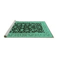 thumbnail image 2 of Ahgly Company Machine Washable Indoor Square Oriental Turquoise Blue Traditional Area Rugs, 3' Square, 2 of 4
