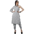 thumbnail image 1 of Moomaya Designer Printed One Shoulder Bell Sleeve Kurti w/ Pants Ethnic Clothing Sets For Women, 1 of 7