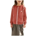 thumbnail image 2 of Cowsor Toddler Hoodie Jacket Girls Long Sleeve Full Zip Hooded Solid Fall Winter Sport Pullover Sweatshirt Coat for Kids, 2 of 7