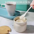 thumbnail image 3 of Azucarero de cerámica, 230 ml, té, café, azucarero con tapa y cuchara, tarro de especias para azúcar, sal, condimentos para cocina, hogar, blanco ER, 3 of 4