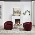 thumbnail image 2 of Cozy Pumpkin-Shaped Swivel Accent Chair with Upholstery for Living Room, Bedroom, or Office - 360-Degree Movement,wine red, 2 of 12