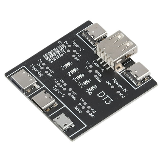 Probador Cable USB DT3 Placa Detección Cable Datos Placa PCB para IPhone Android USB Tipo C Prueba Interruptor Cable Datos