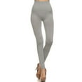 thumbnail image 2 of K-Cliffs Women's One Size Solid Color Super High Waist Leggings WT/5½" Waistband, Metal Grey, 95% Polyester, 5% Spandex, 2 of 4